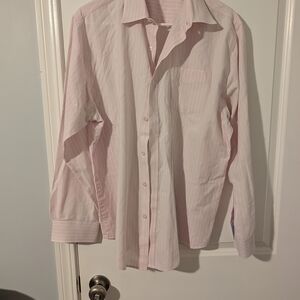 Croft & Barrow Men's Light Pink Striped Dress Shirt